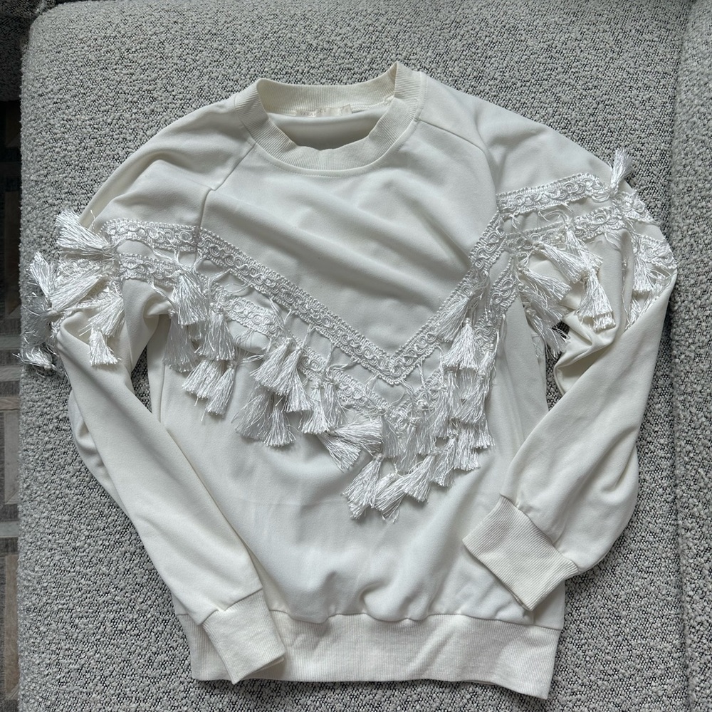 White Tassel sweatshirt